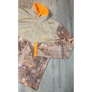 Bushmaster Men XL Realtree Xtra Camo Softshell Hunting Jacket Tan Orange RN48711